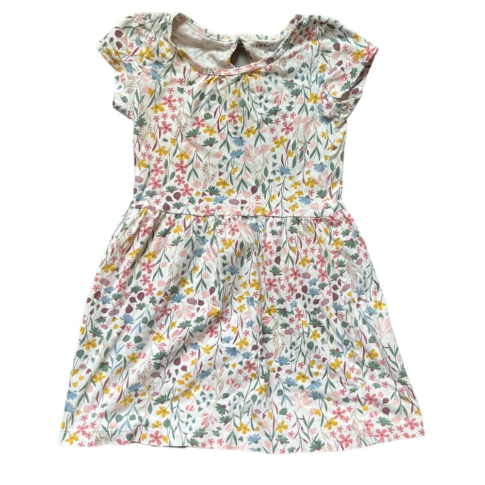 Carter’s Floral Print Short Sleeve Jersey Dress 4T